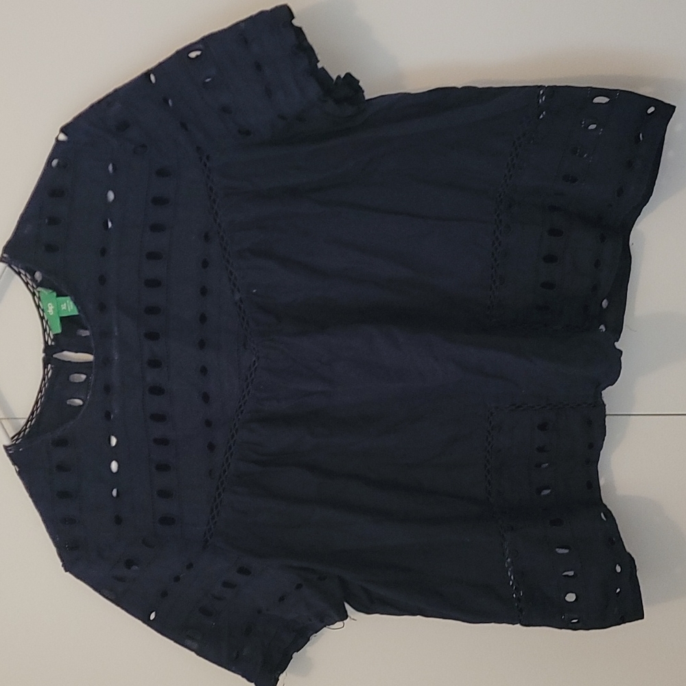 Navy smock blouse
